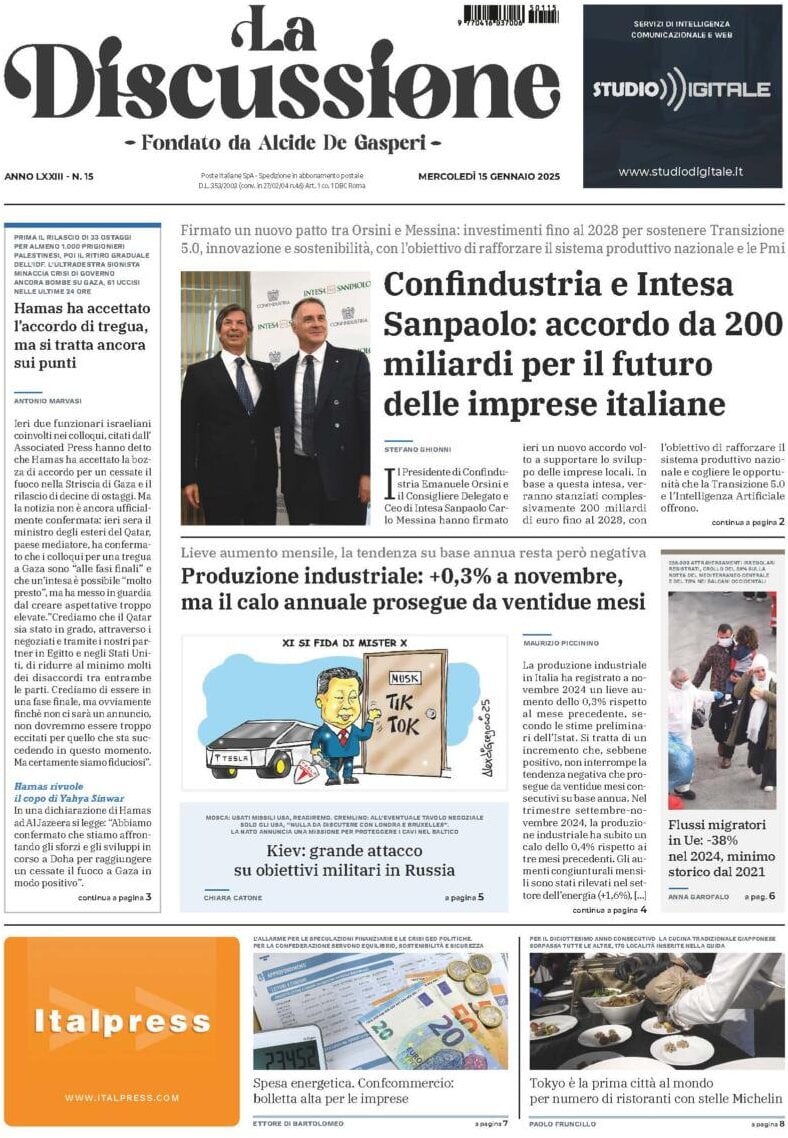 Prima-pagina-la-discussione-edizione-di-oggi-16-01-2025