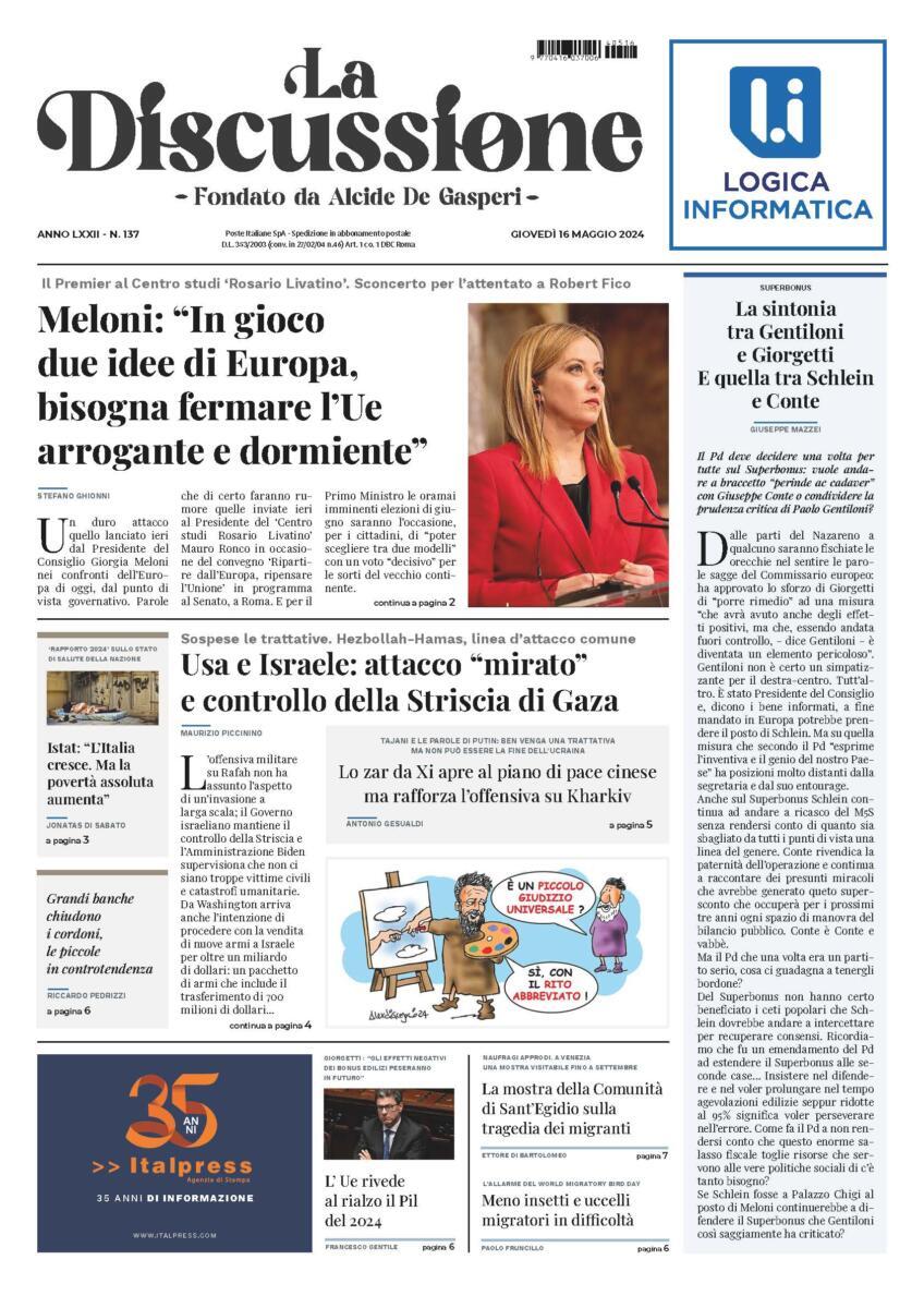 Prima-pagina-la-discussione-edizione-di-oggi-16-05-2024