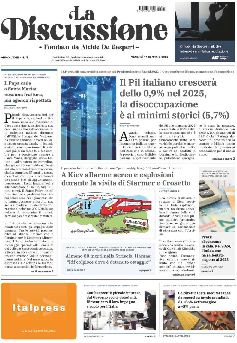 Prima-pagina-la-discussione-edizione-di-oggi-18-01-2025