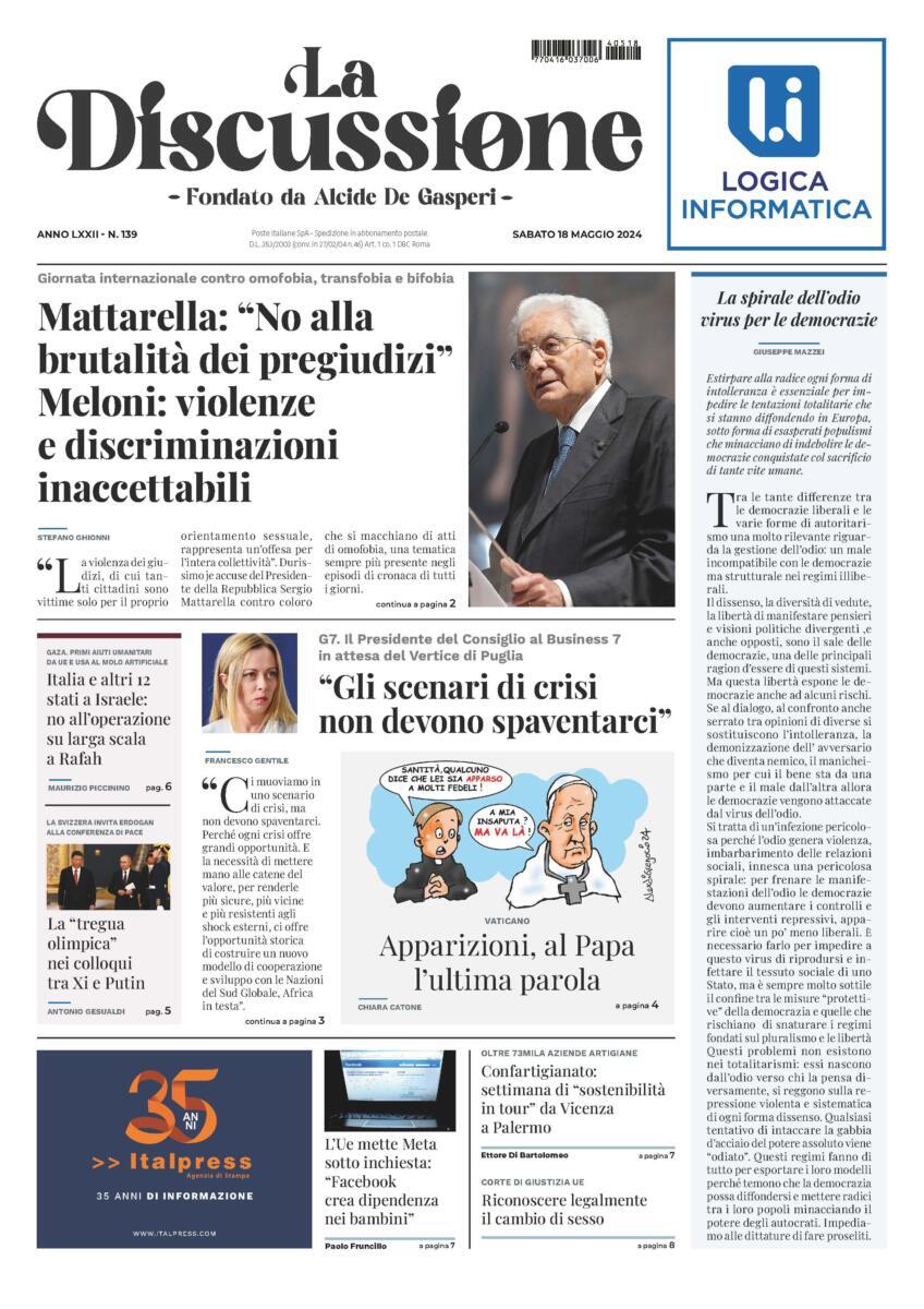 Prima-pagina-la-discussione-edizione-di-oggi-18-05-2024