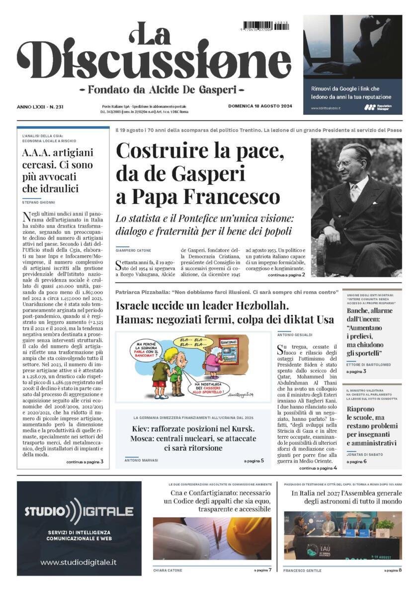 Prima-pagina-la-discussione-edizione-di-oggi-18-08-2024