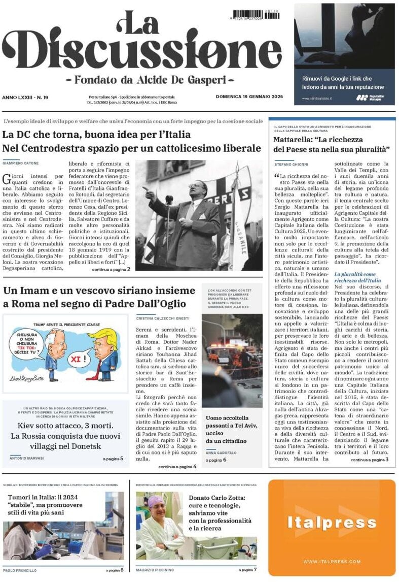 Prima-pagina-la-discussione-edizione-di-oggi-19-01-2025