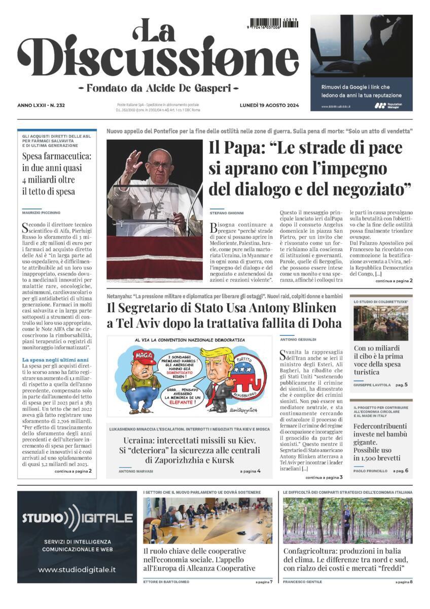 Prima-pagina-la-discussione-edizione-di-oggi-19-08-2024