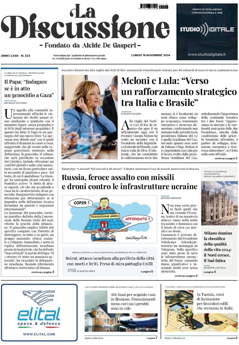 Prima-pagina-la-discussione-edizione-di-oggi-19-11-2024