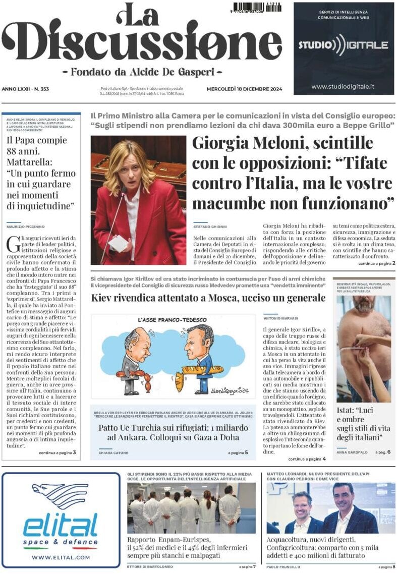 Prima-pagina-la-discussione-edizione-di-oggi-19-12-2024