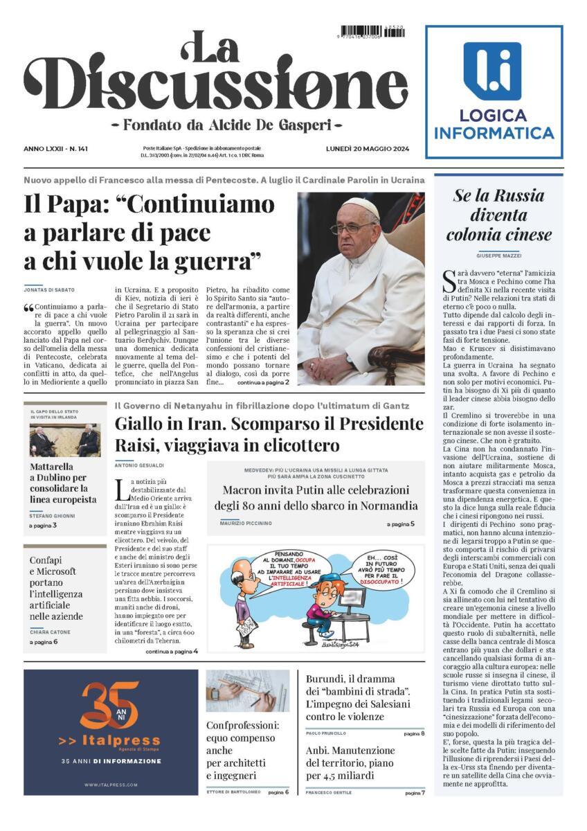 Prima-pagina-la-discussione-edizione-di-oggi-20-05-2024