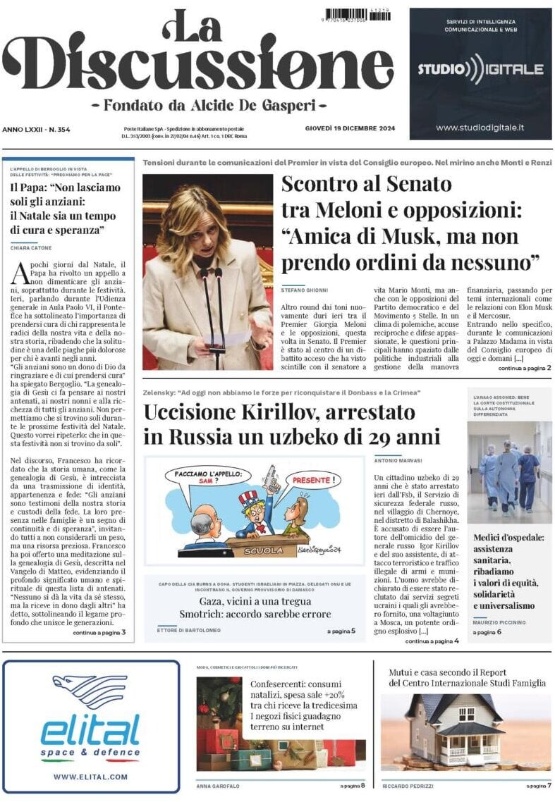 Prima-pagina-la-discussione-edizione-di-oggi-20-12-2024