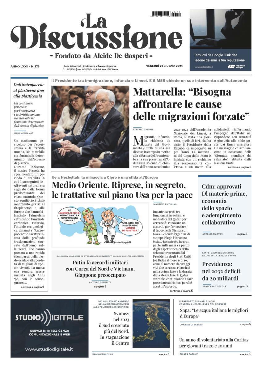 Prima-pagina-la-discussione-edizione-di-oggi-21-06-2024