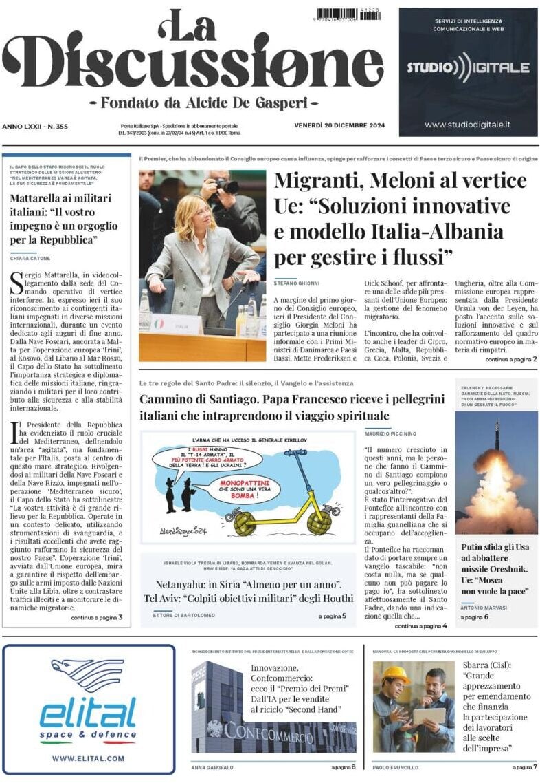 Prima-pagina-la-discussione-edizione-di-oggi-21-12-2024