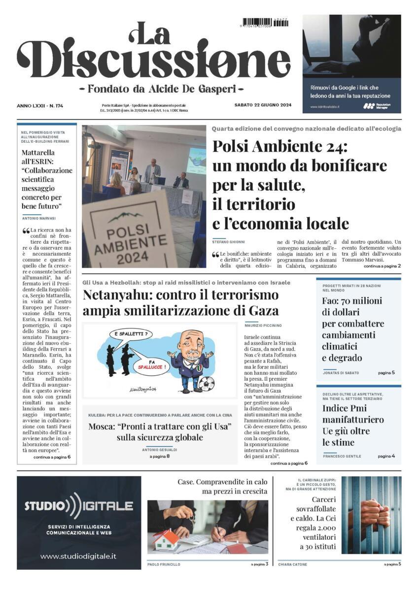 Prima-pagina-la-discussione-edizione-di-oggi-22-06-2024