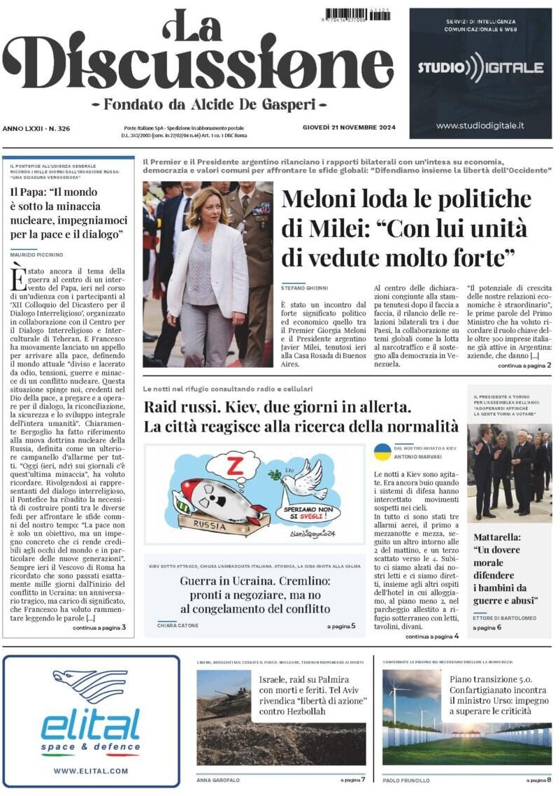 Prima-pagina-la-discussione-edizione-di-oggi-22-11-2024