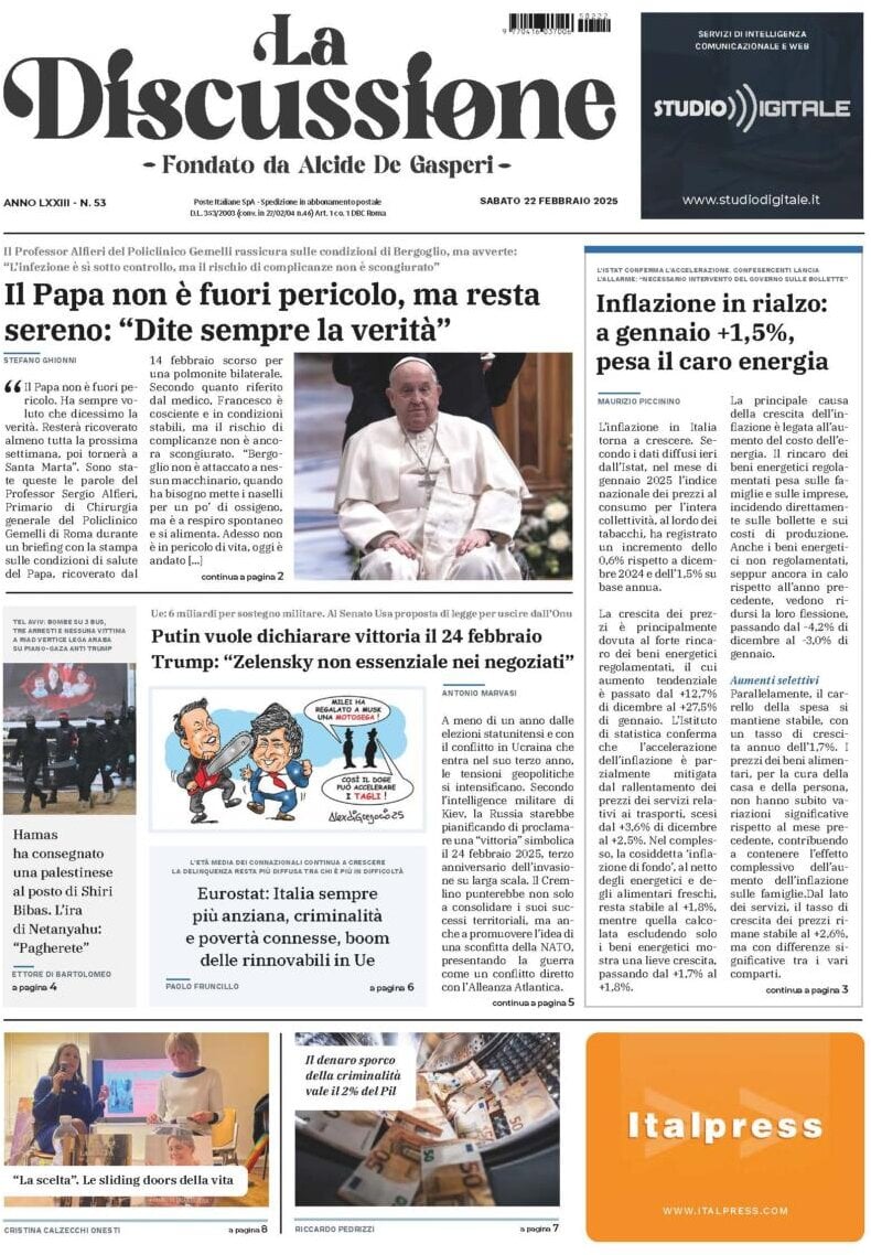 Prima-pagina-la-discussione-edizione-di-oggi-23-02-2025