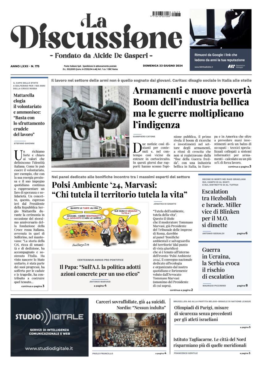 Prima-pagina-la-discussione-edizione-di-oggi-23-06-2024