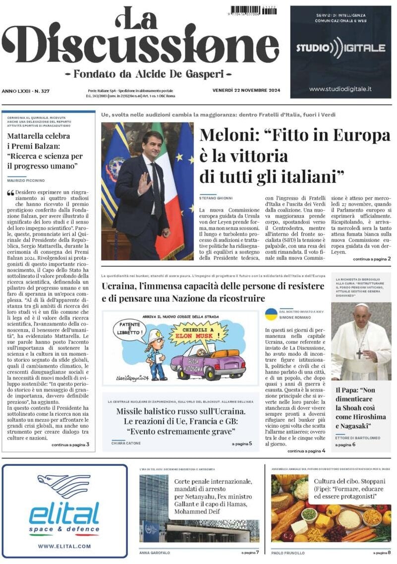 Prima-pagina-la-discussione-edizione-di-oggi-23-11-2024