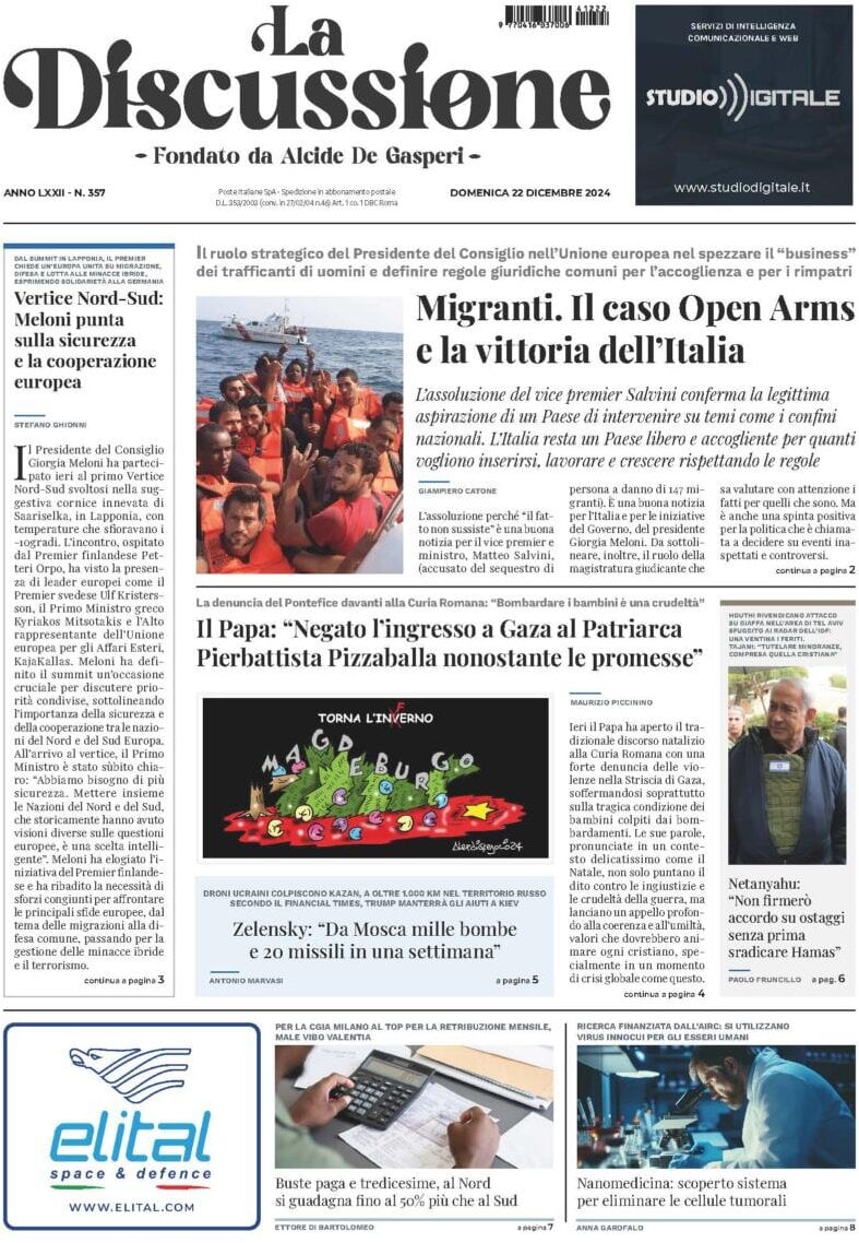 Prima-pagina-la-discussione-edizione-di-oggi-23-12-2024