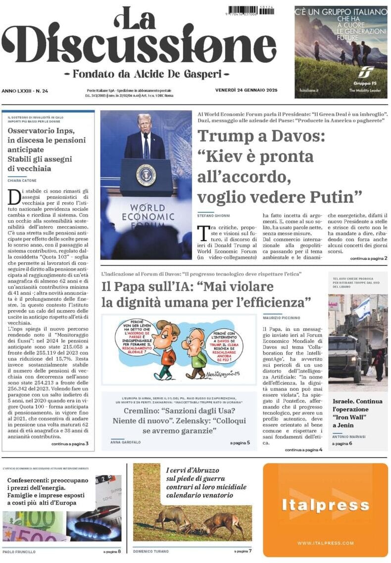 Prima-pagina-la-discussione-edizione-di-oggi-24-01-2025