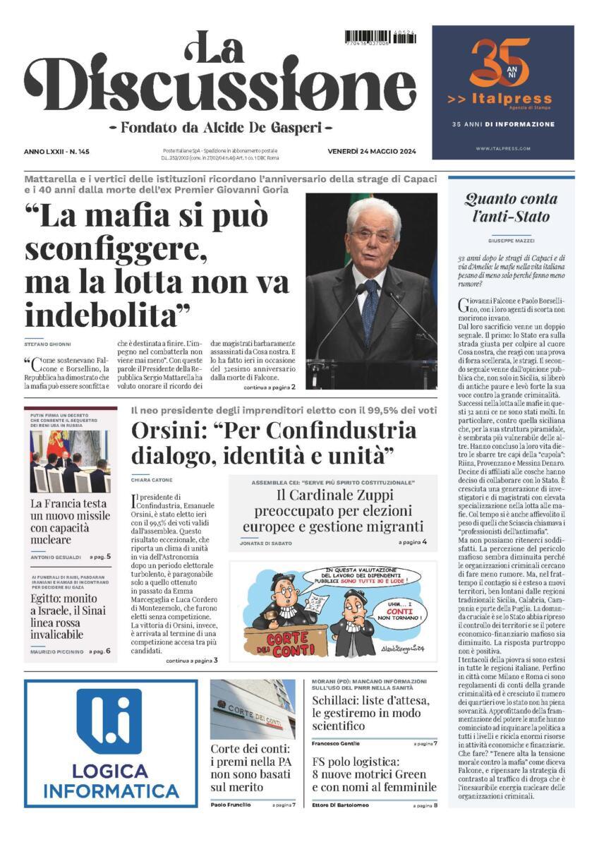 Prima-pagina-la-discussione-edizione-di-oggi-24-05-2024