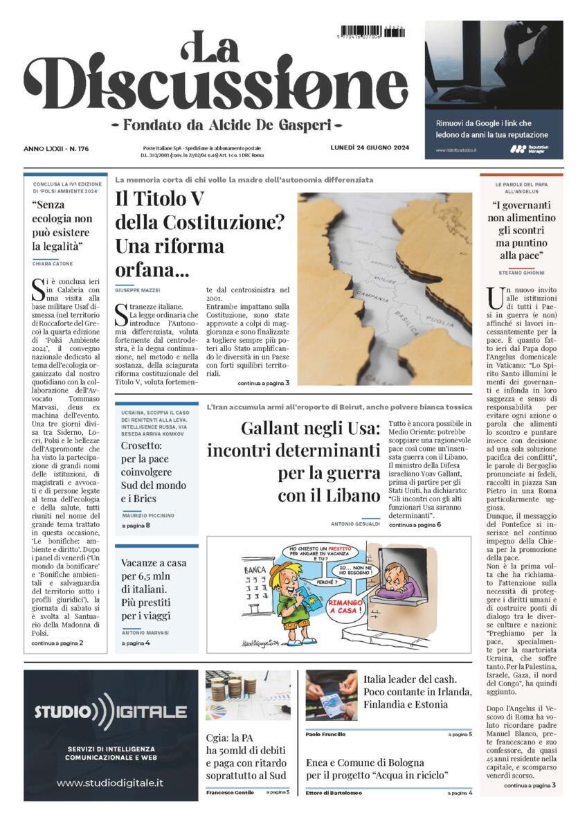 Prima-pagina-la-discussione-edizione-di-oggi-24-06-2024