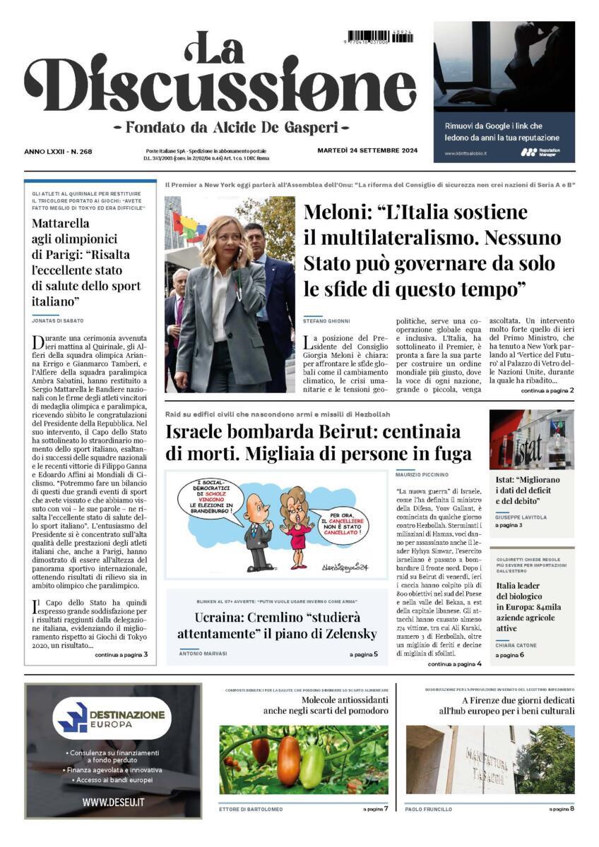 Prima-pagina-la-discussione-edizione-di-oggi-24-09-2024