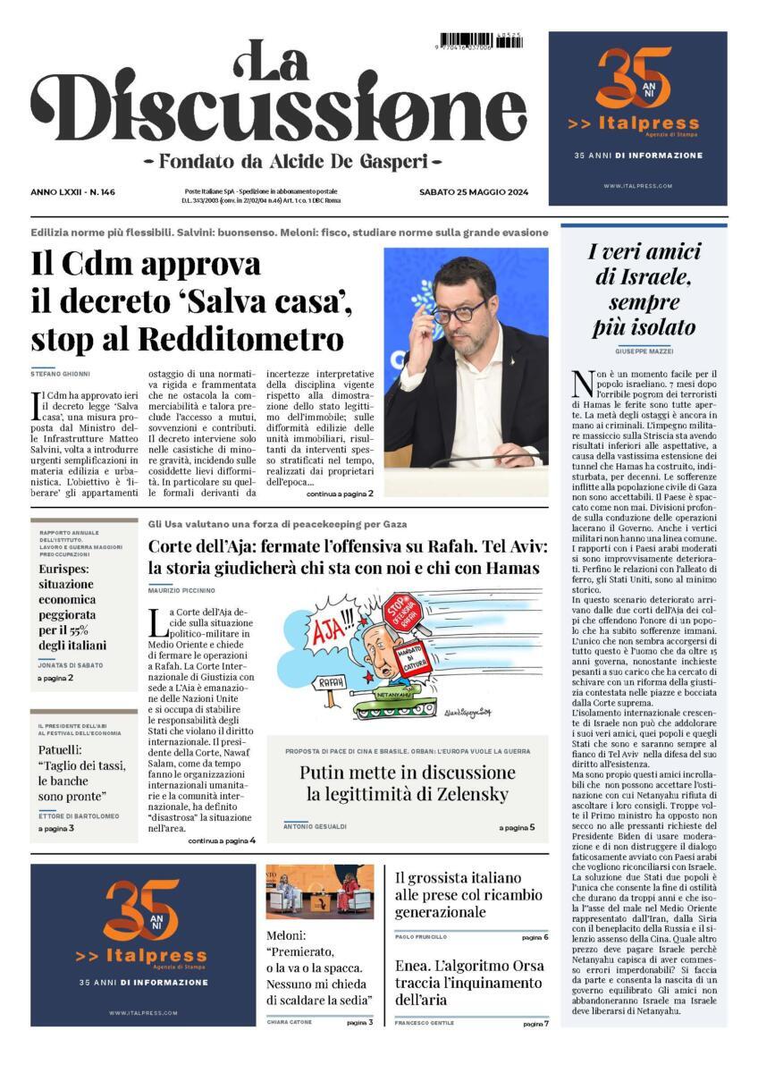 Prima-pagina-la-discussione-edizione-di-oggi-25-05-2024