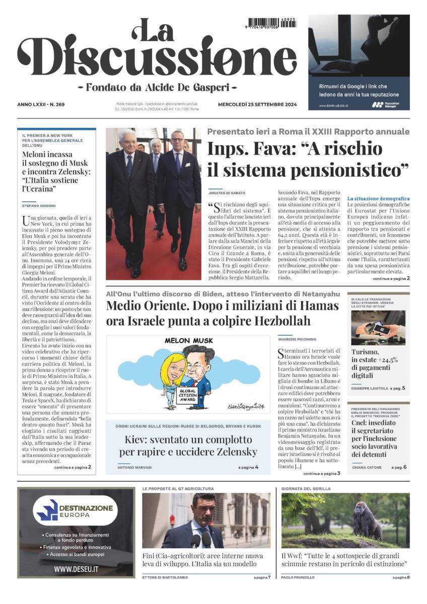 Prima-pagina-la-discussione-edizione-di-oggi-25-09-2024