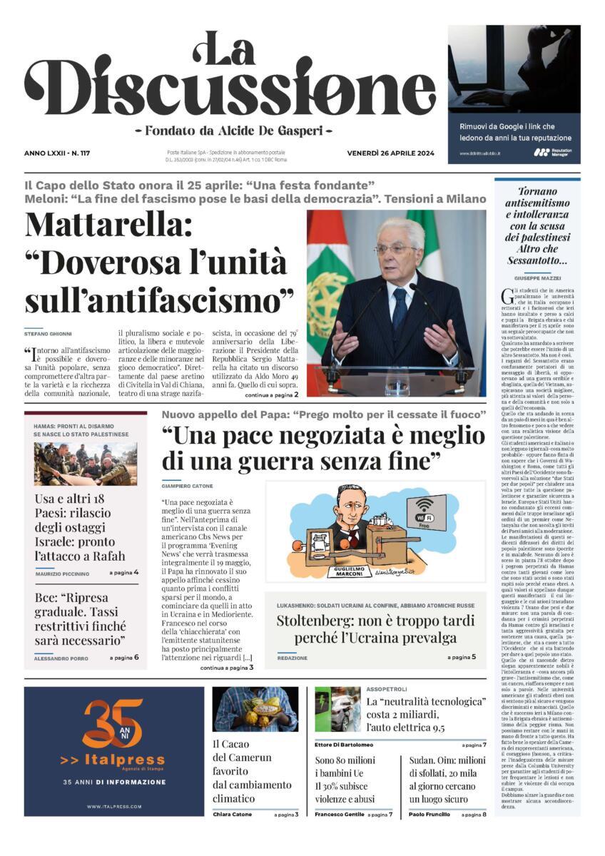 Prima-pagina-la-discussione-edizione-di-oggi-26-04-2024