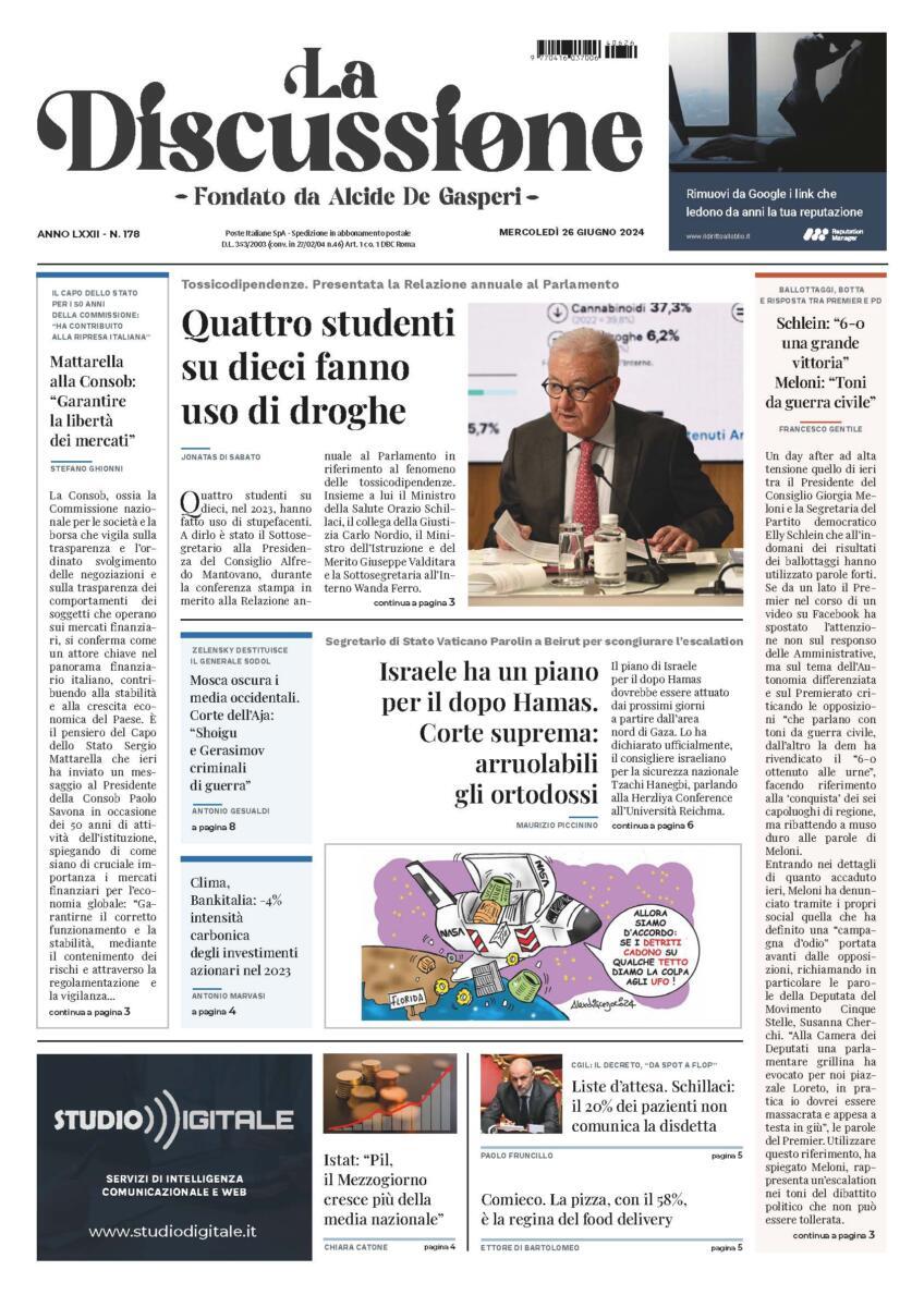 Prima-pagina-la-discussione-edizione-di-oggi-26-06-2024