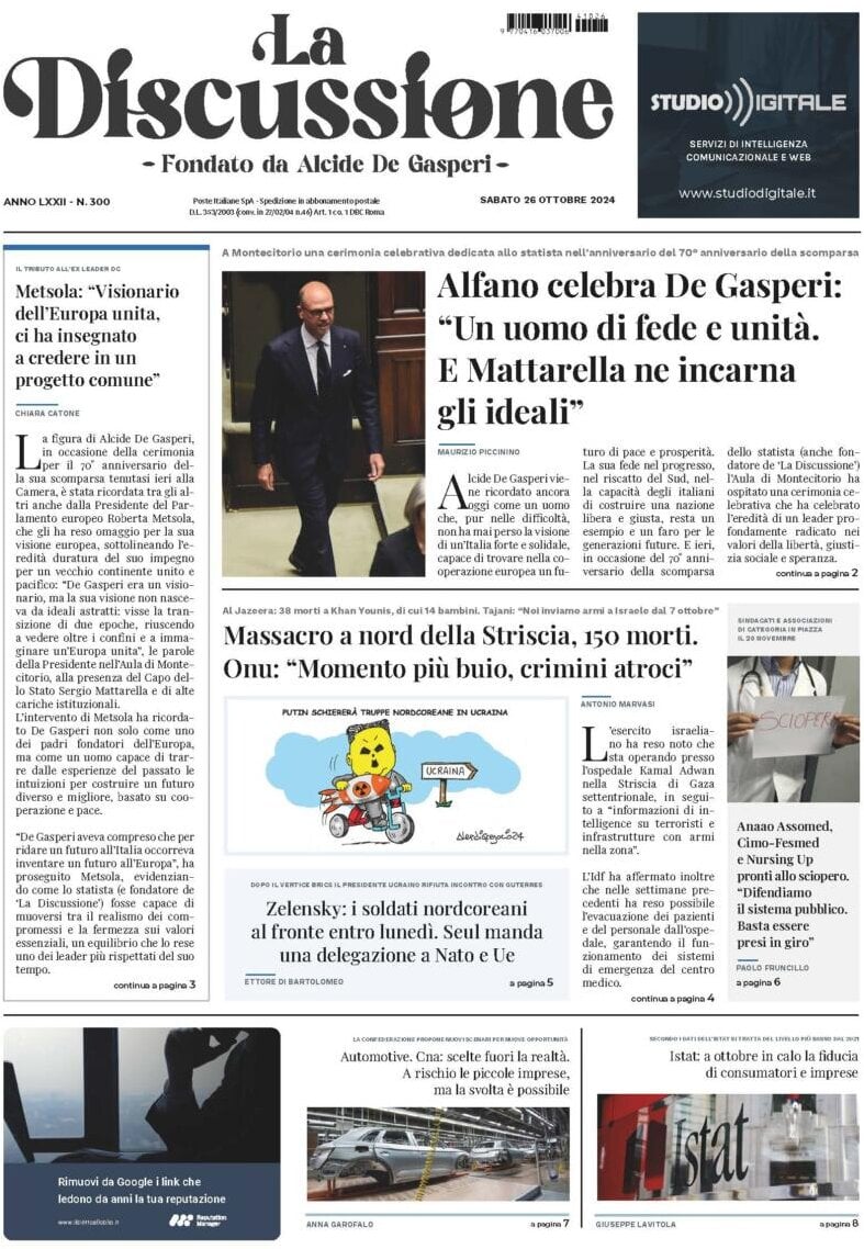 Prima-pagina-la-discussione-edizione-di-oggi-26-10-2024