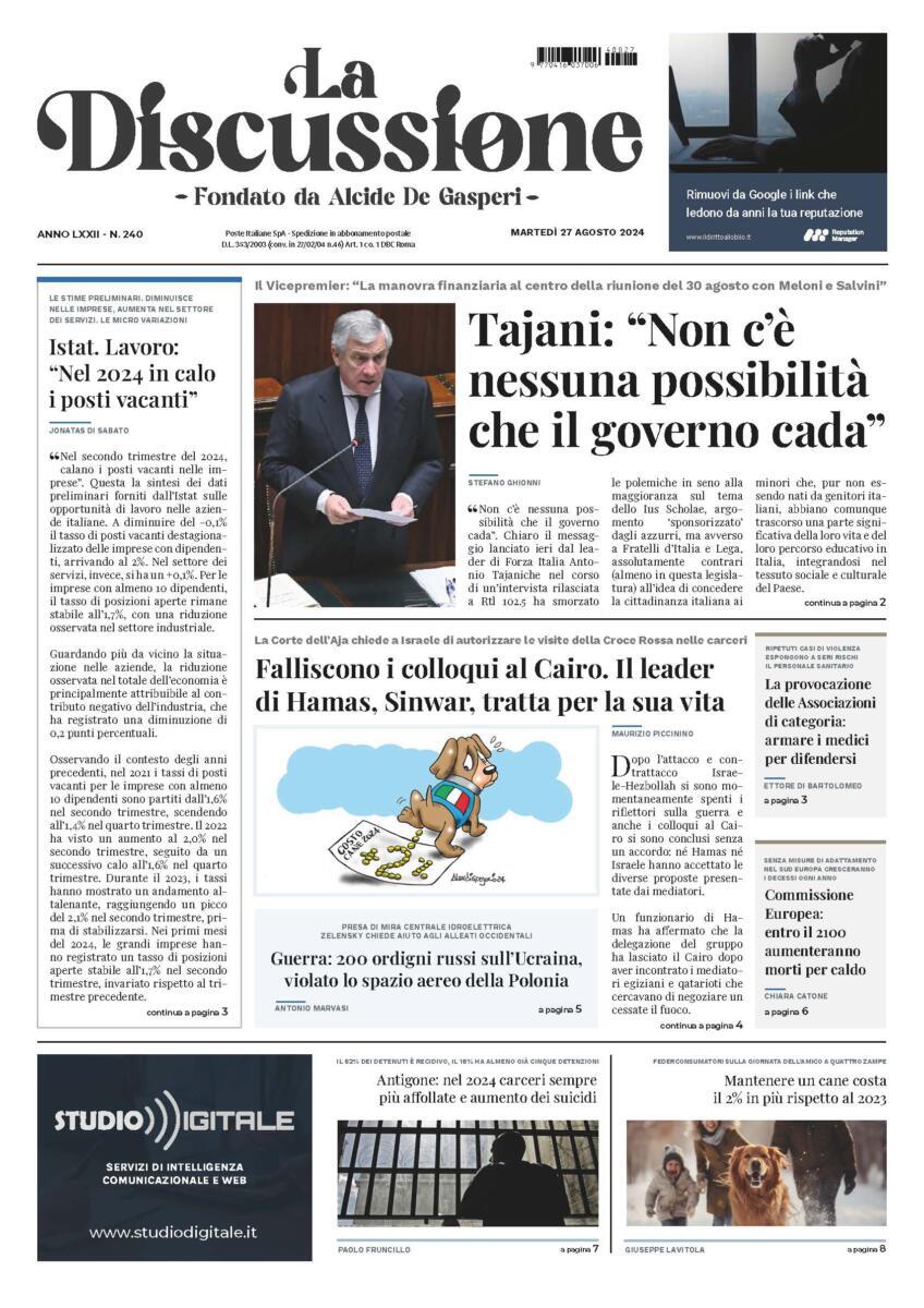 Prima-pagina-la-discussione-edizione-di-oggi-27-08-2024