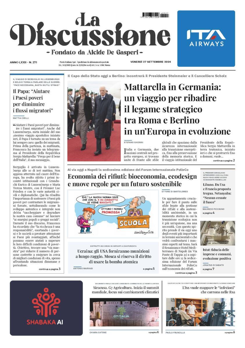 Prima-pagina-la-discussione-edizione-di-oggi-27-09-2024