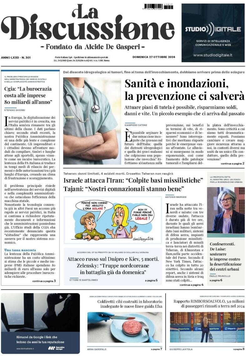 Prima-pagina-la-discussione-edizione-di-oggi-27-10-2024