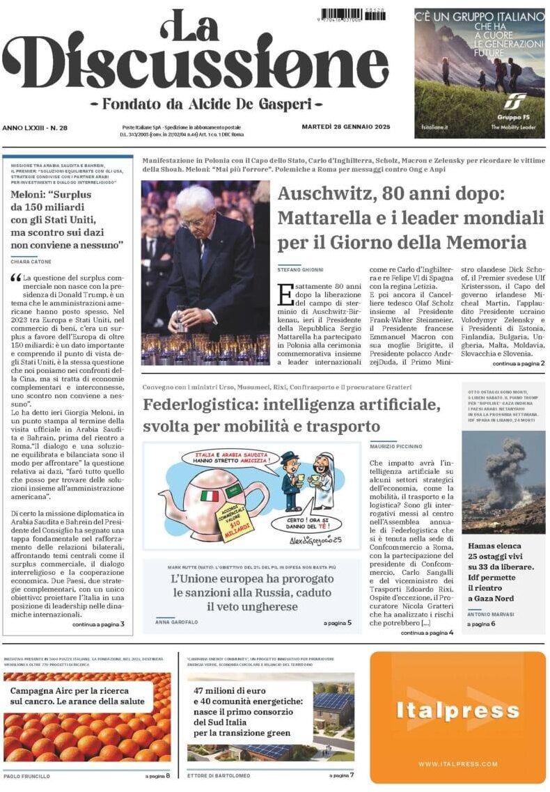 Prima-pagina-la-discussione-edizione-di-oggi-28-01-2025