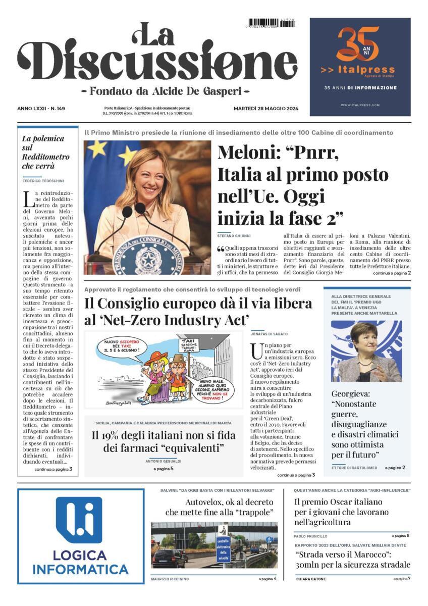 Prima-pagina-la-discussione-edizione-di-oggi-28-05-2024