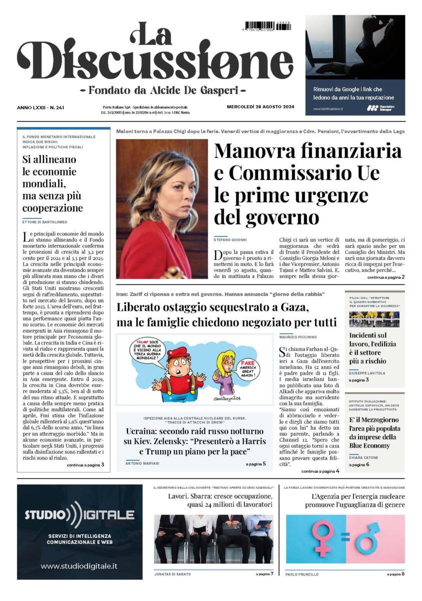 Prima-pagina-la-discussione-edizione-di-oggi-28-08-2024