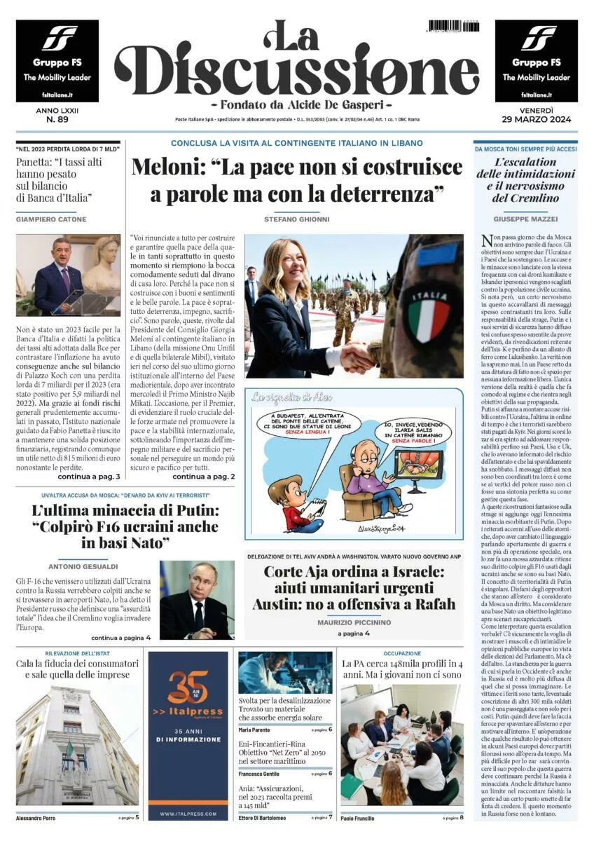 Prima-pagina-la-discussione-edizione-di-oggi-29-03-2024