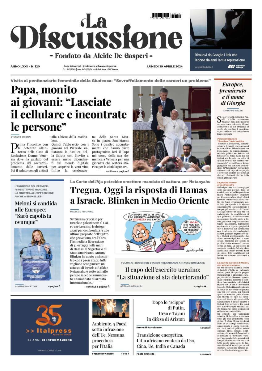 Prima-pagina-la-discussione-edizione-di-oggi-29-04-2024