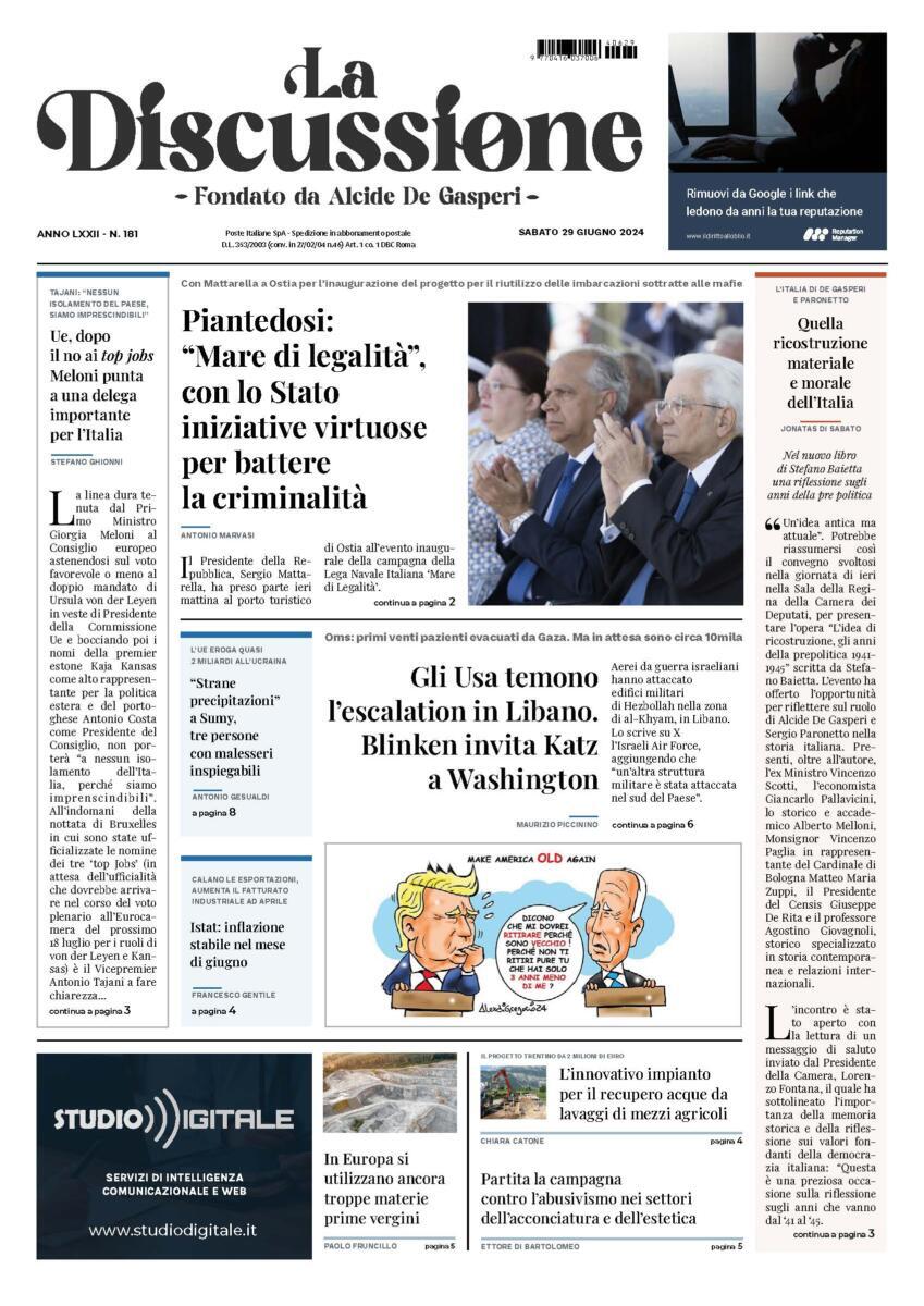 Prima-pagina-la-discussione-edizione-di-oggi-29-06-2024