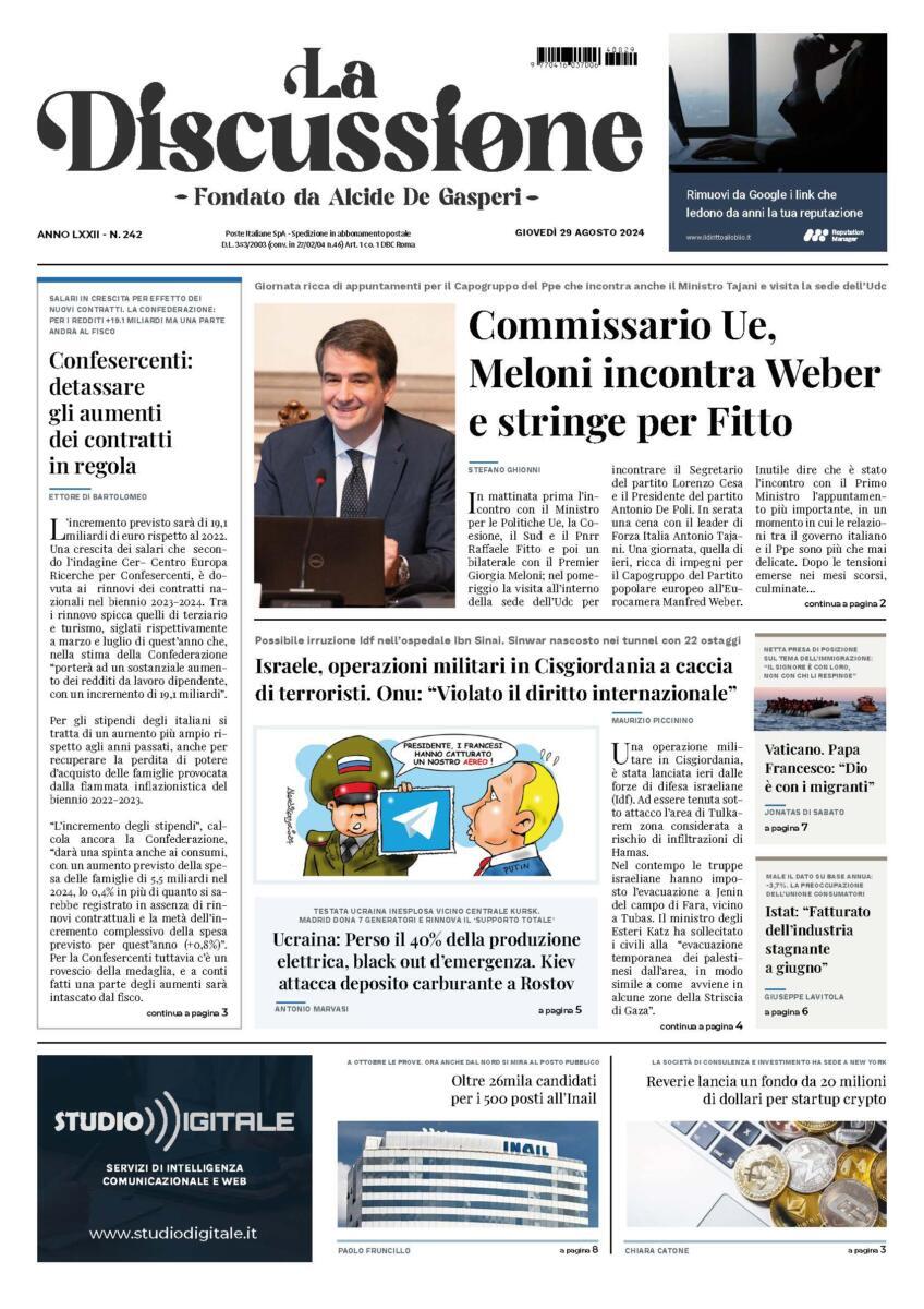 Prima-pagina-la-discussione-edizione-di-oggi-29-08-2024