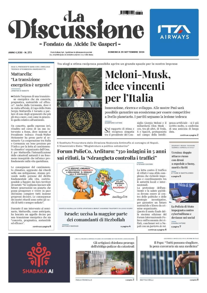 Prima-pagina-la-discussione-edizione-di-oggi-29-09-2024