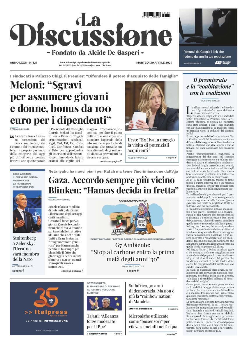 Prima-pagina-la-discussione-edizione-di-oggi-30-04-2024