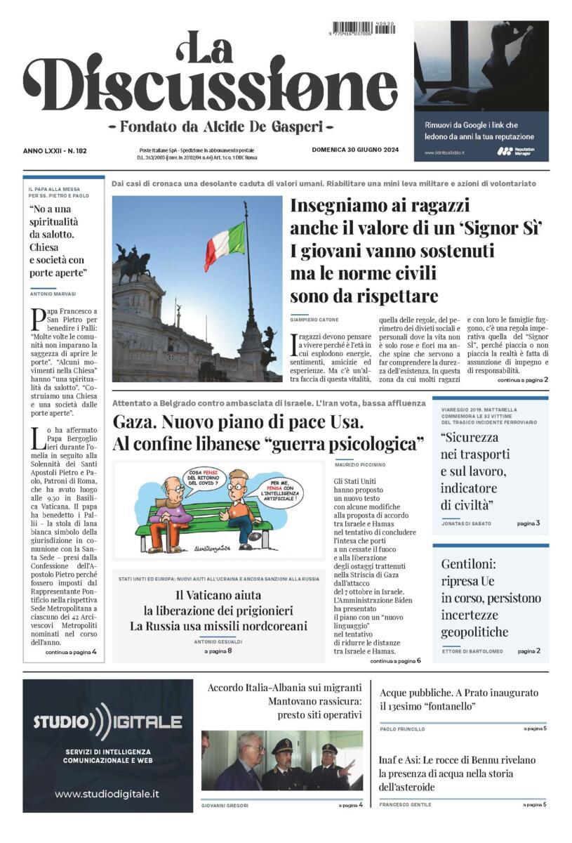 Prima-pagina-la-discussione-edizione-di-oggi-30-06-2024