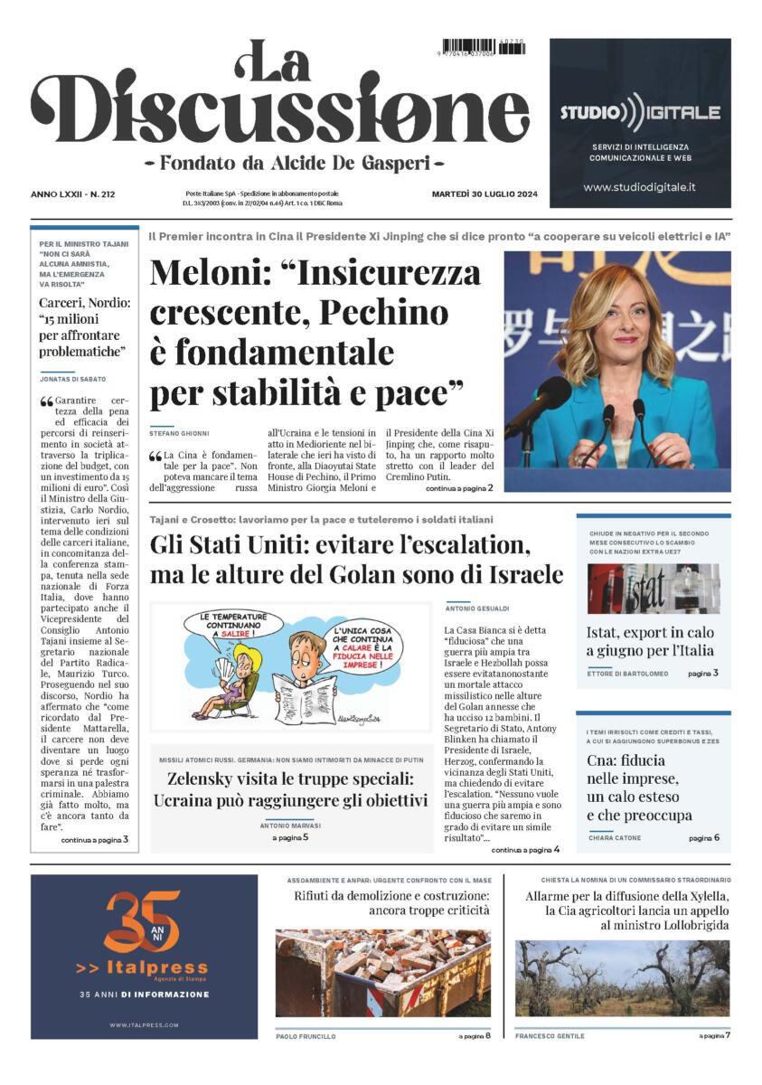 Prima-pagina-la-discussione-edizione-di-oggi-30-07-2024