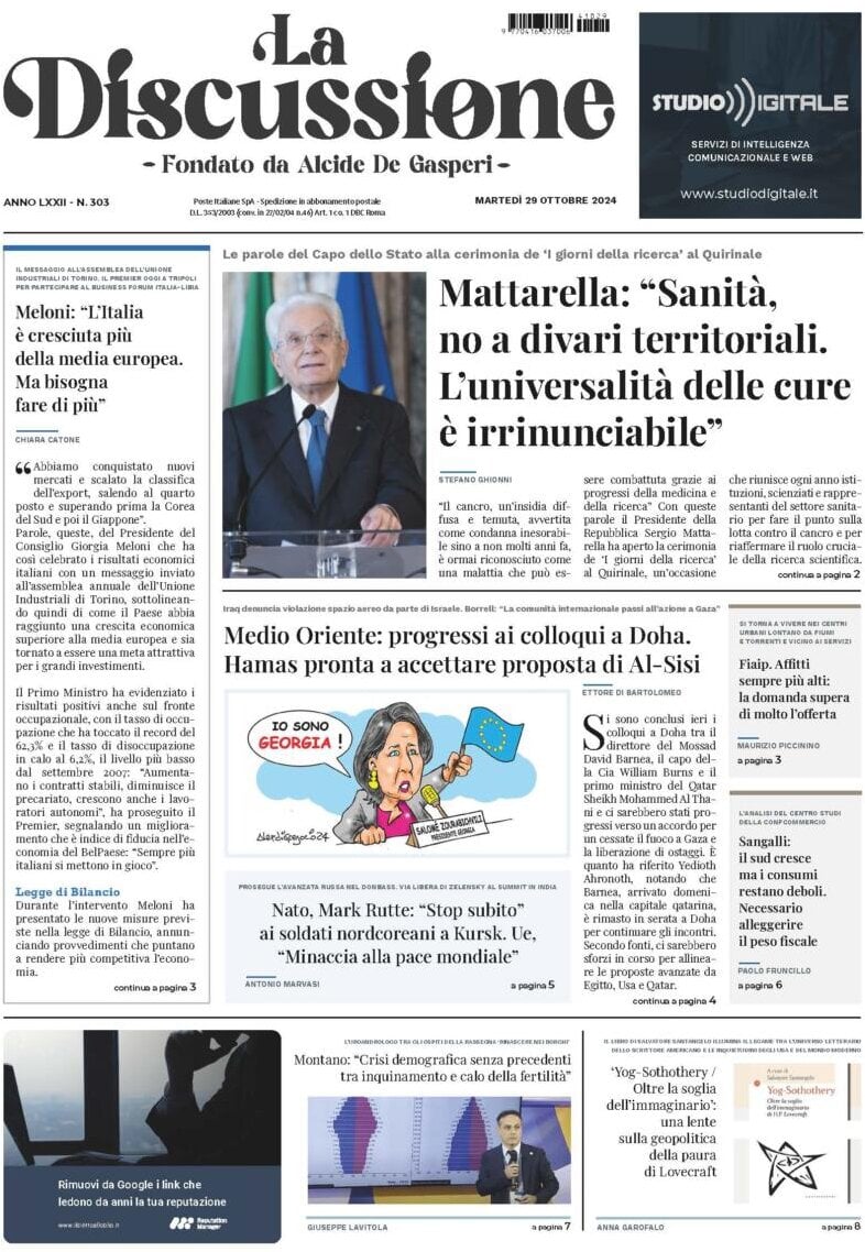 Prima-pagina-la-discussione-edizione-di-oggi-30-10-2024