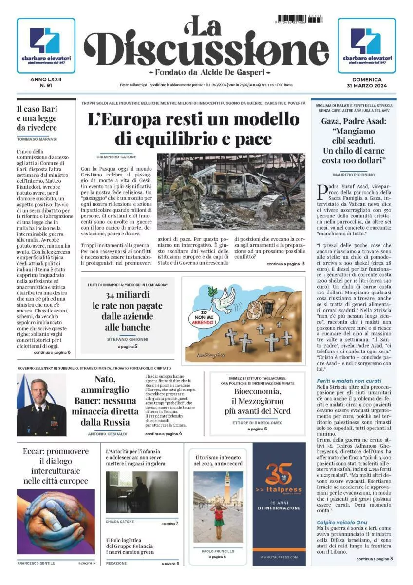 Prima-pagina-la-discussione-edizione-di-oggi-31-03-2024