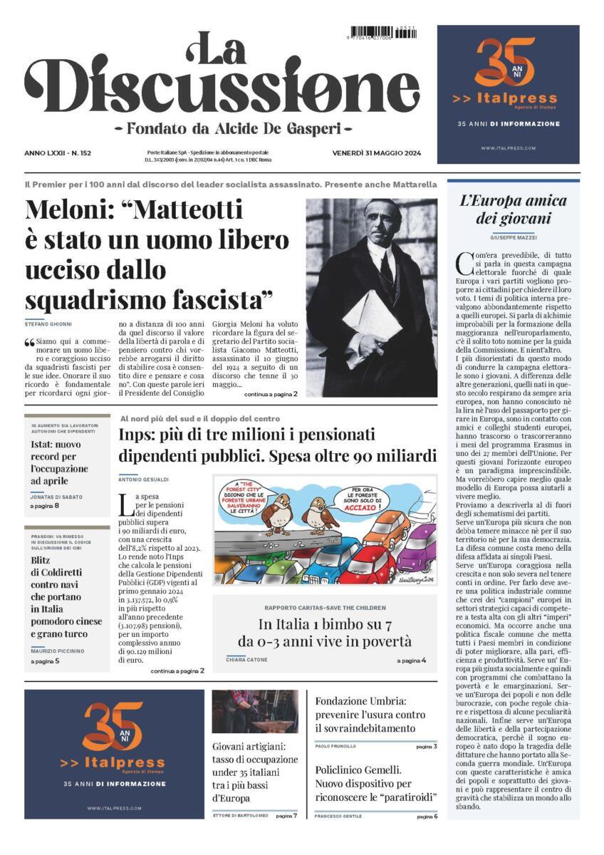 Prima-pagina-la-discussione-edizione-di-oggi-31-05-2024