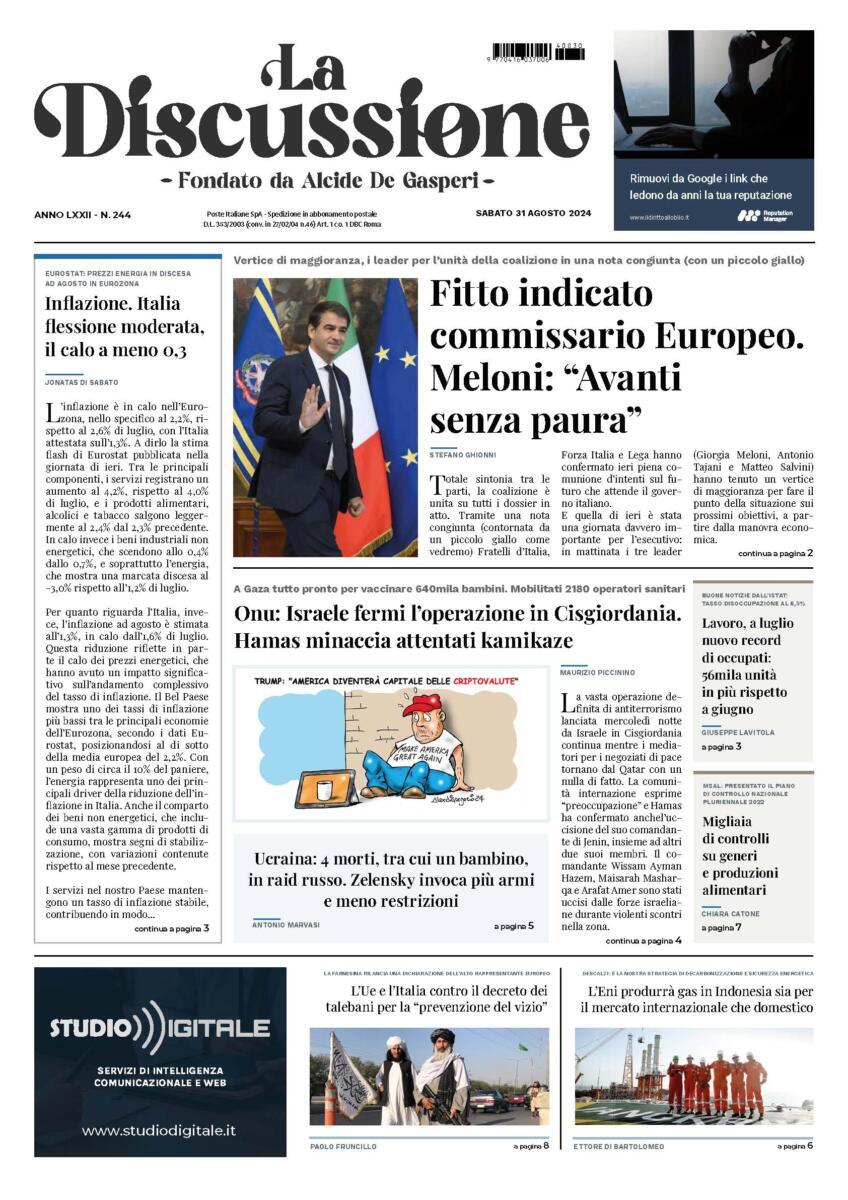 Prima-pagina-la-discussione-edizione-di-oggi-31-08-2024