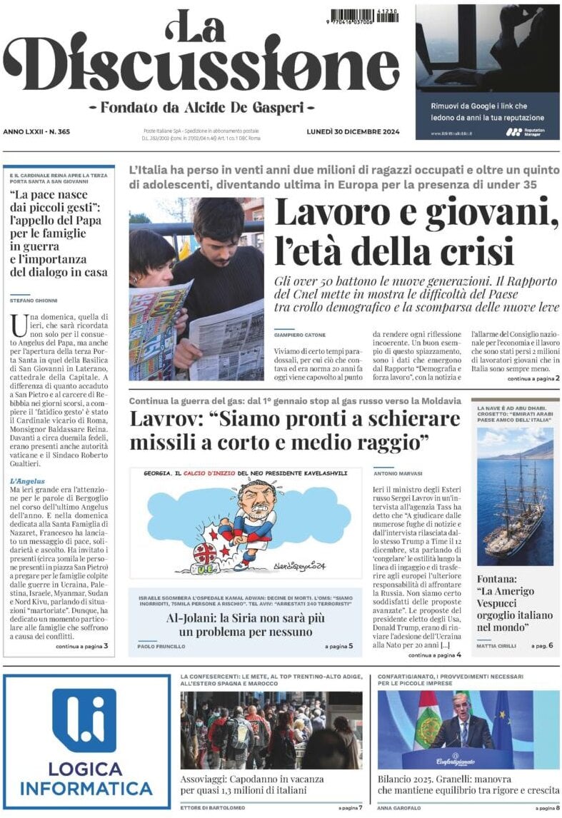 Prima-pagina-la-discussione-edizione-di-oggi-31-12-2024