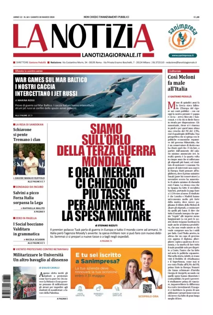 Prima-pagina-la-notizia-giornale-edizione-del-2024-03-30