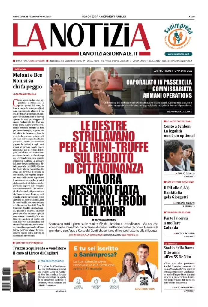 Prima-pagina-la-notizia-giornale-edizione-del-2024-04-06