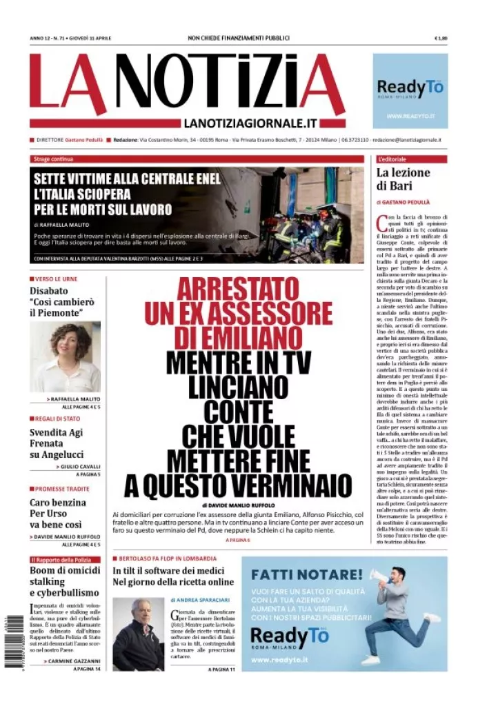 Prima-pagina-la-notizia-giornale-edizione-del-2024-04-11